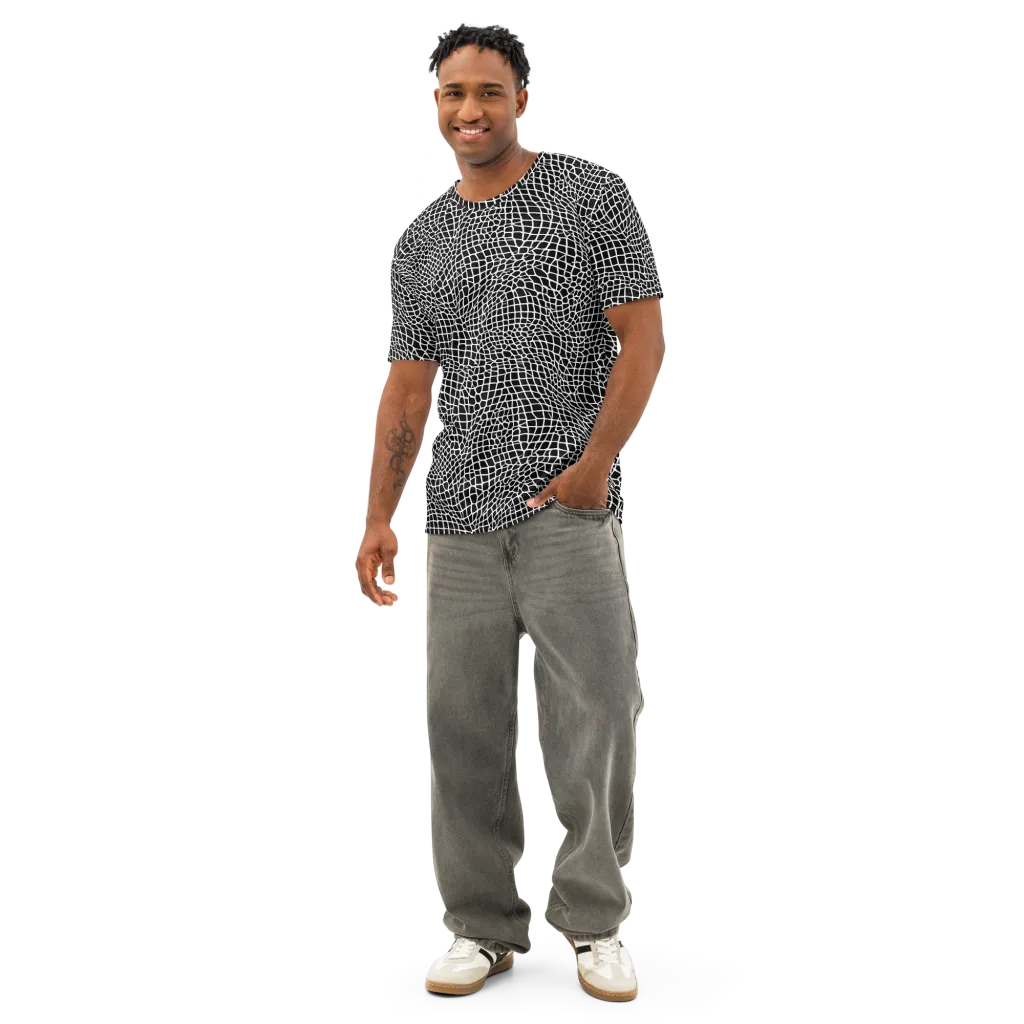 Obsidian Web on Men's Cotton Crew Neck T-Shirt — Front