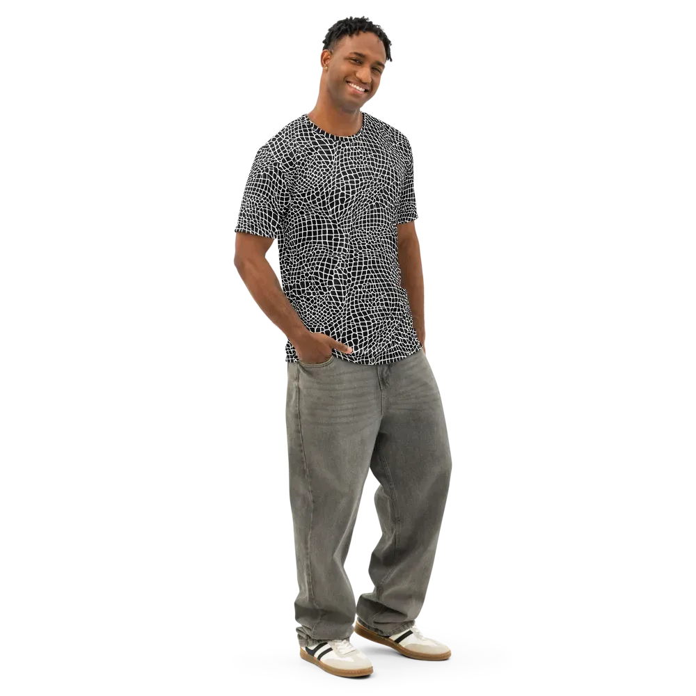 Obsidian Web on Men's Cotton Crew Neck T-Shirt — Right Front