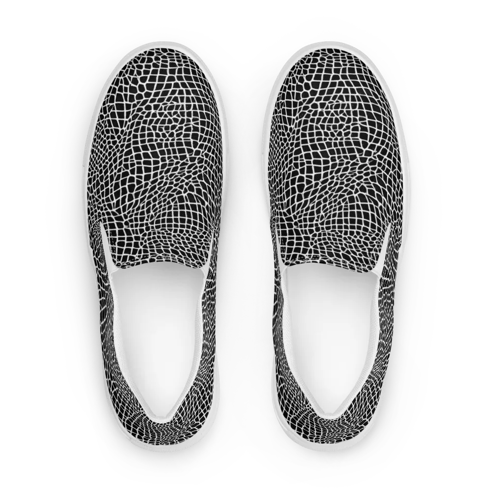 Obsidian Web on Women's Slip-On Canvas Shoes — Front