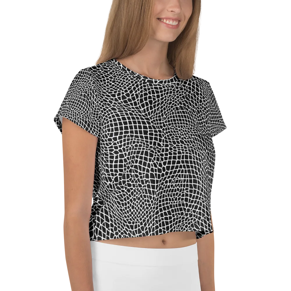 Obsidian Web on Crop Tee — Right