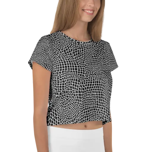 Obsidian Web on a Crop Tee