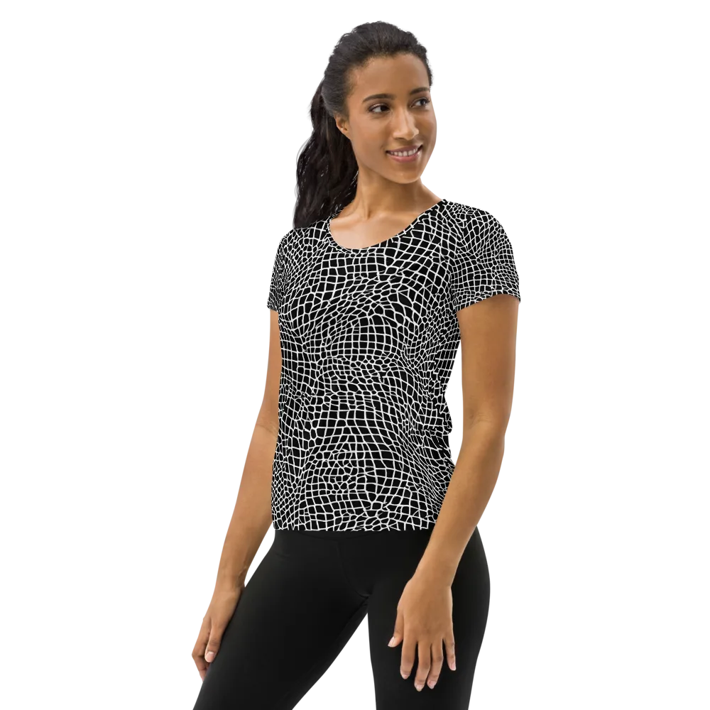 Obsidian Web on Women's Athletic T-Shirt — Left