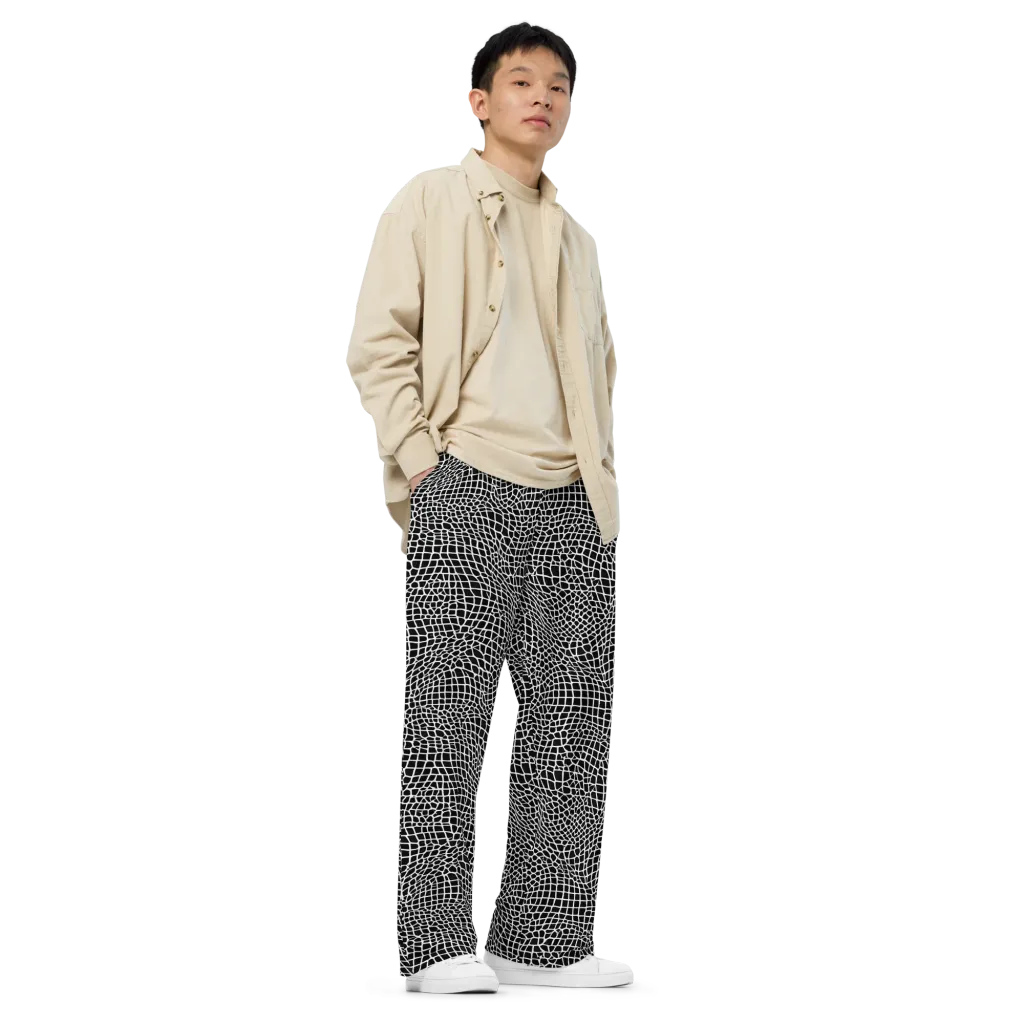 Obsidian Web on Wide-Leg Pants — Right Front