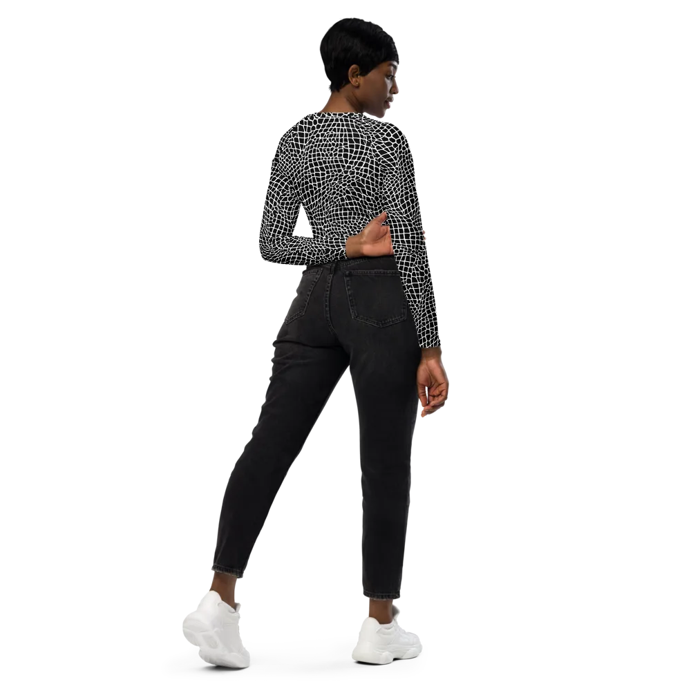 Obsidian Web on Long Sleeve Crop Top — Right Back