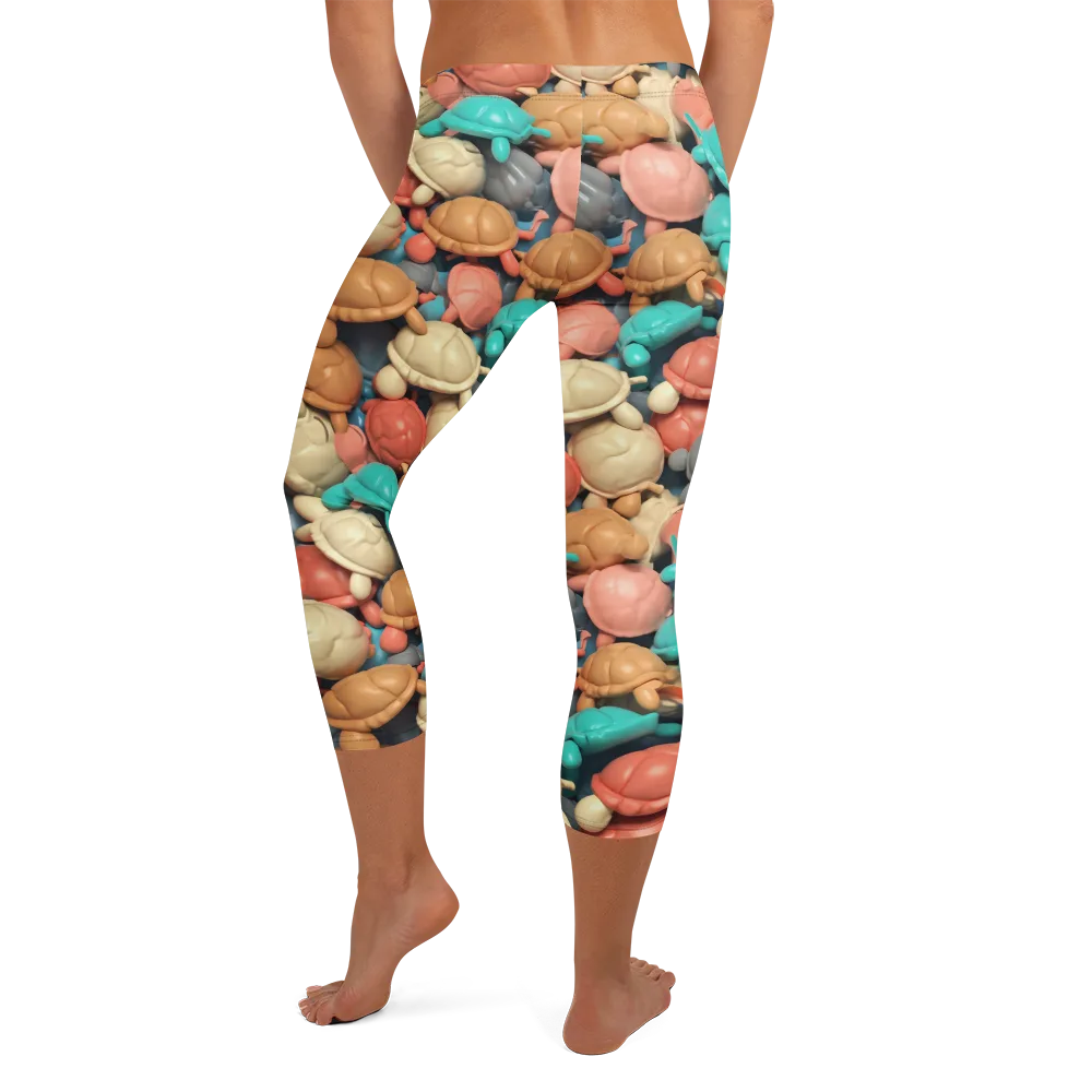 Turtle Taffy on Capri Leggings — Back
