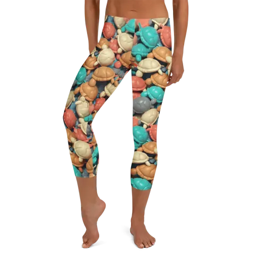 Turtle Taffy on a Capri Leggings