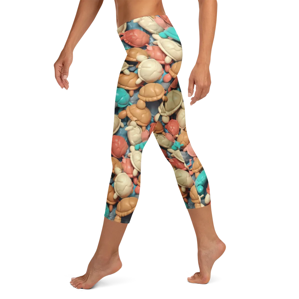 Turtle Taffy on Capri Leggings — Left