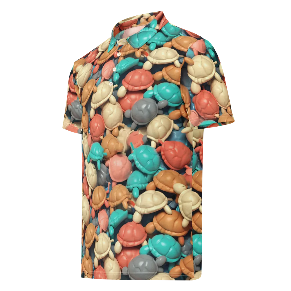 Turtle Taffy on Men's Slim Fit Polo Shirt — Left Front