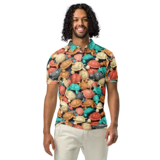 Turtle Taffy on a Men's Slim Fit Polo Shirt