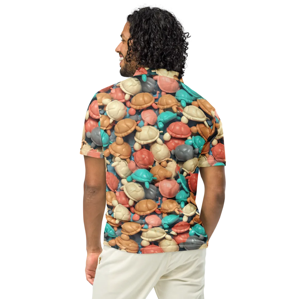 Turtle Taffy on Men's Slim Fit Polo Shirt — Back