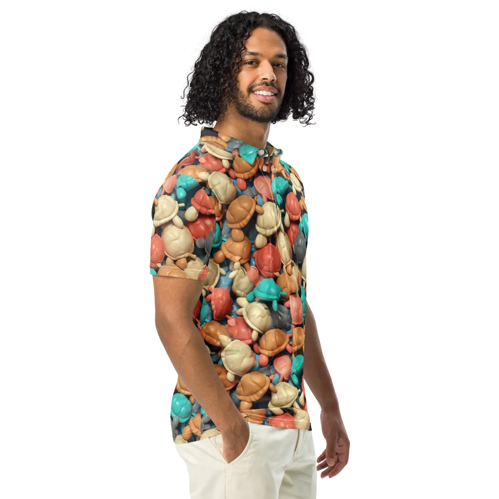 Turtle Taffy on Men's Slim Fit Polo Shirt — Right Front