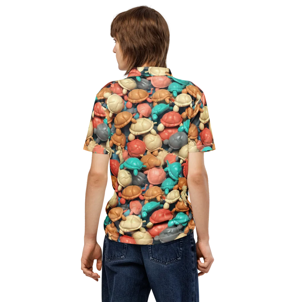 Turtle Taffy on Men's Slim Fit Polo Shirt — Back