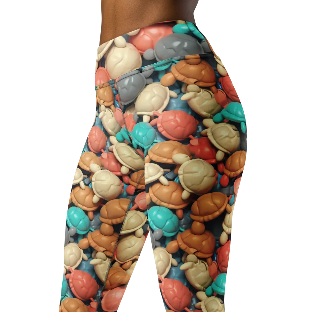 Turtle Taffy on Yoga Leggings — Left Front