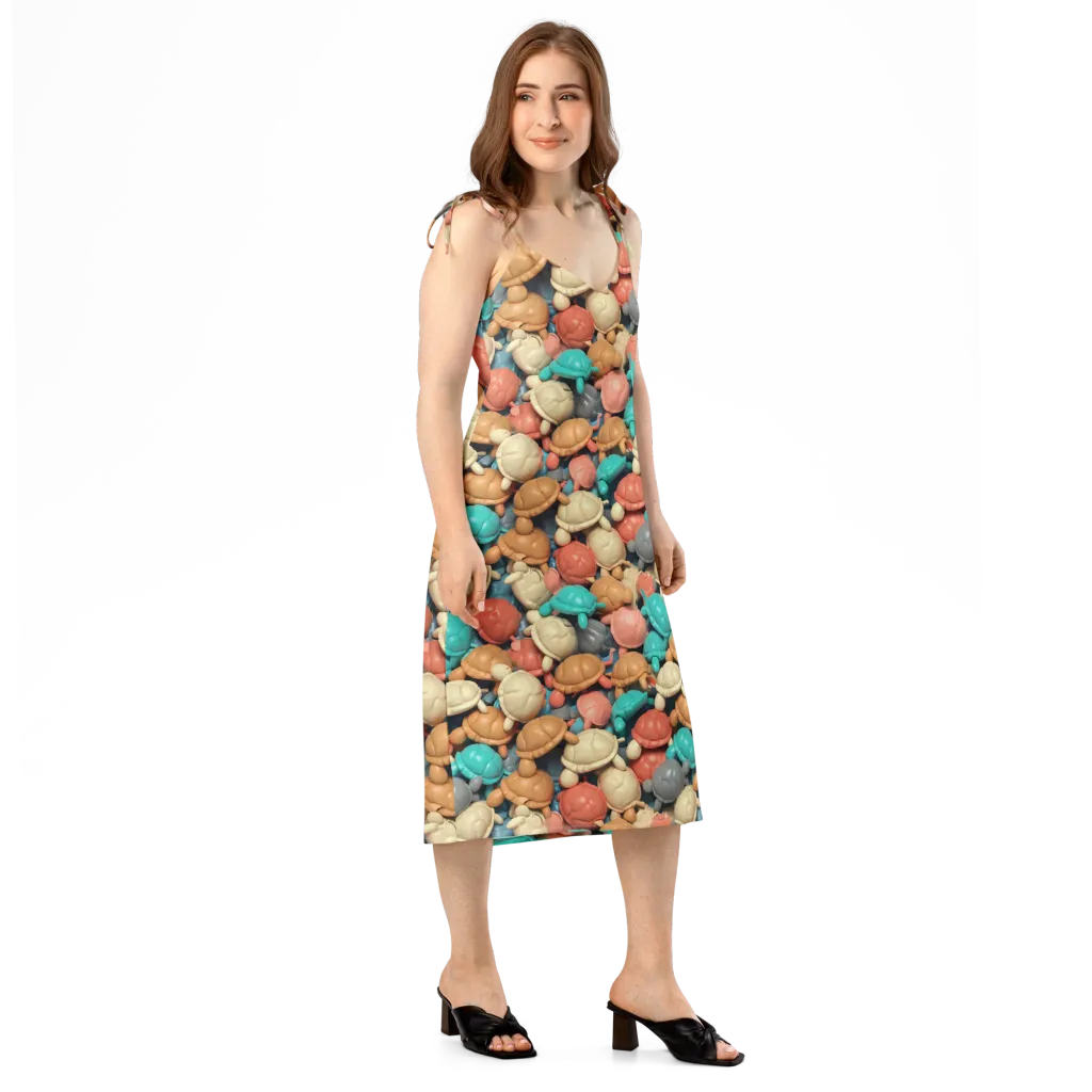 Turtle Taffy on Slip Dress — Right Front
