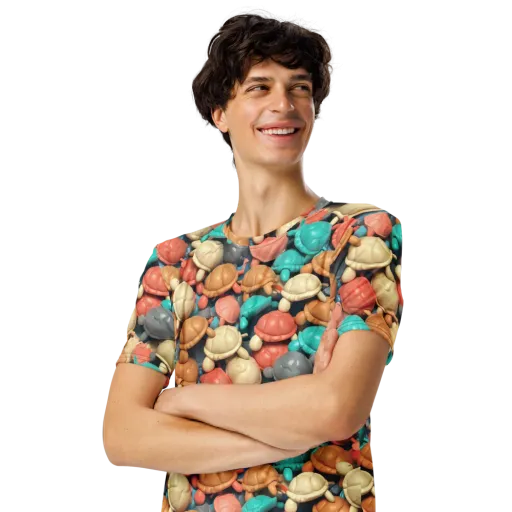 Turtle Taffy on a Men's Crew Neck T-Shirt