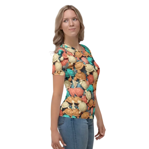 Turtle Taffy on a Women's Crew Neck T-Shirt