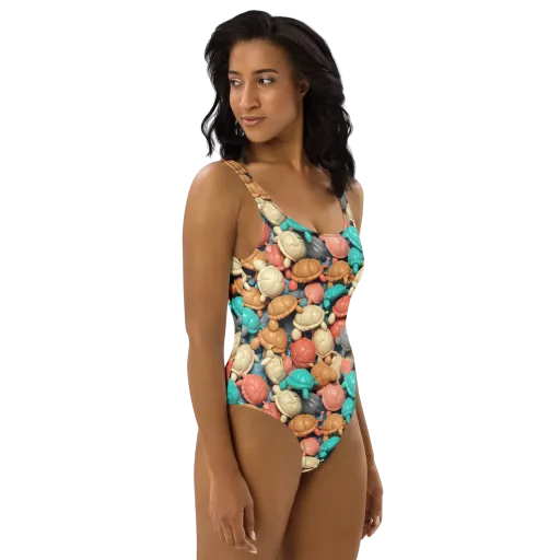 Turtle Taffy on a One-Piece Swimsuit