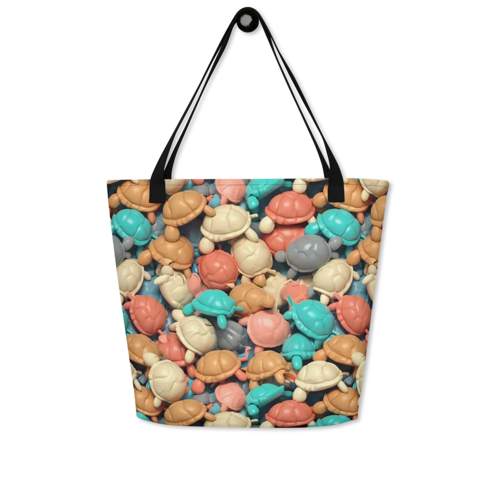 Turtle Taffy on Large Tote Bag W/ Pocket — Front