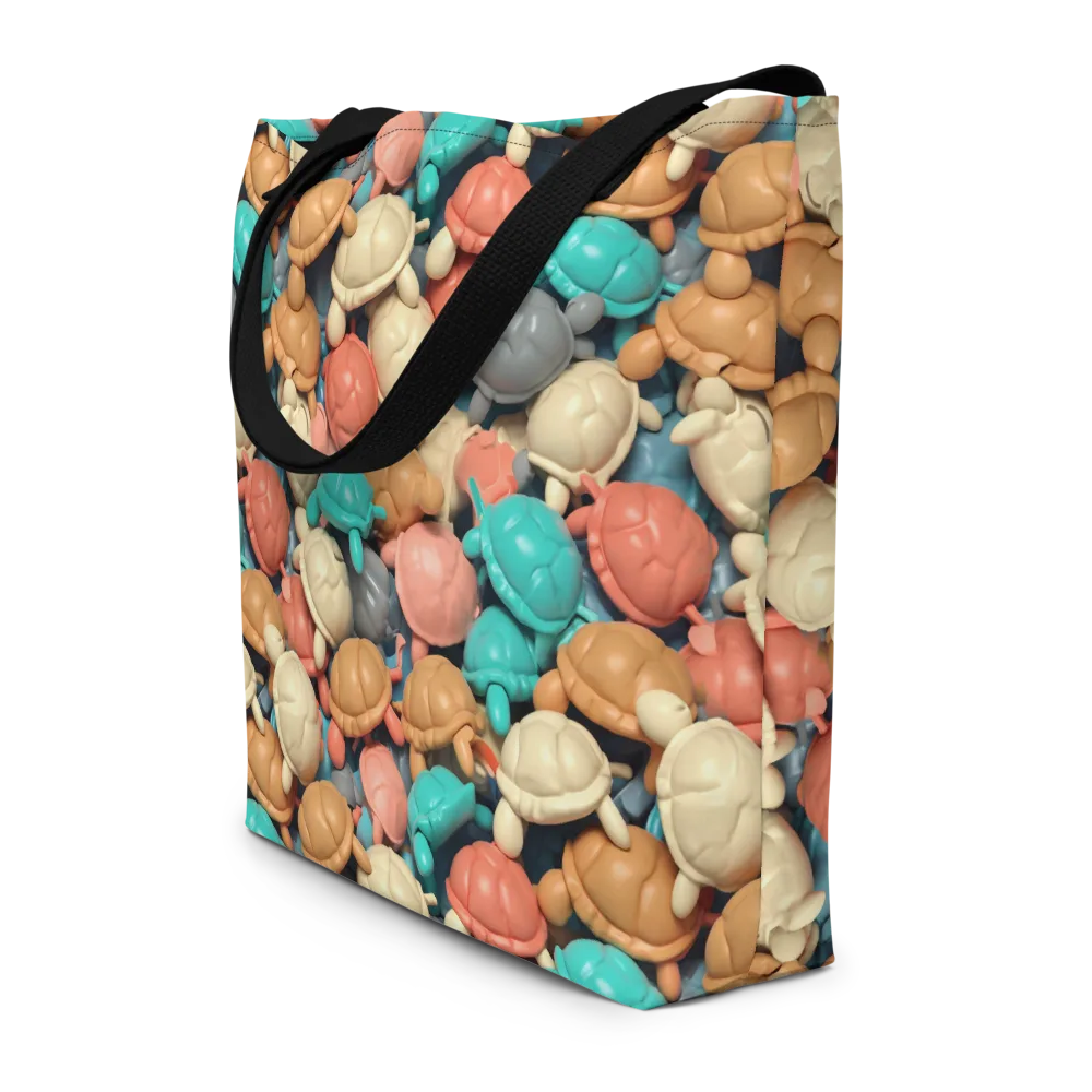Turtle Taffy on Large Tote Bag W/ Pocket — Front