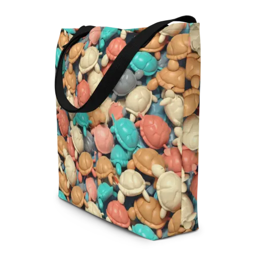 Turtle Taffy on a Large Tote Bag W/ Pocket