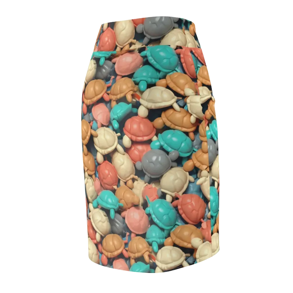 Turtle Taffy on Pencil Skirt — Back Side