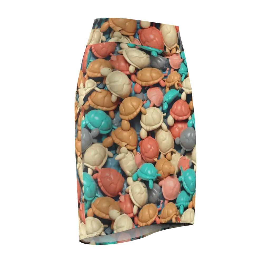 Turtle Taffy on Pencil Skirt — Front Side