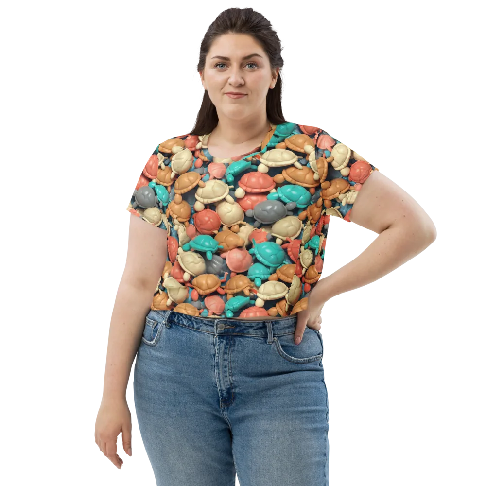 Turtle Taffy on Crop Tee — Front