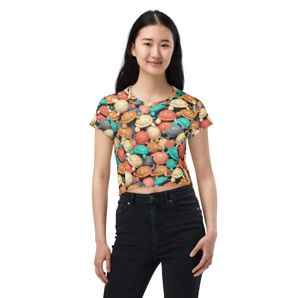 Turtle Taffy on Crop Tee — Front