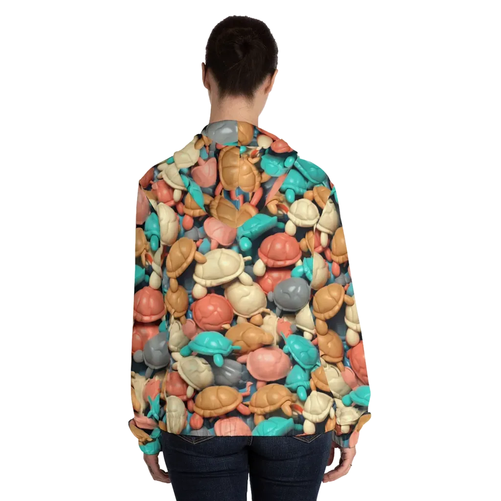 Turtle Taffy on Women's Full-Zip Hoodie — Back On Person