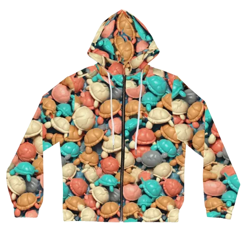 Turtle Taffy on a Women's Full-Zip Hoodie