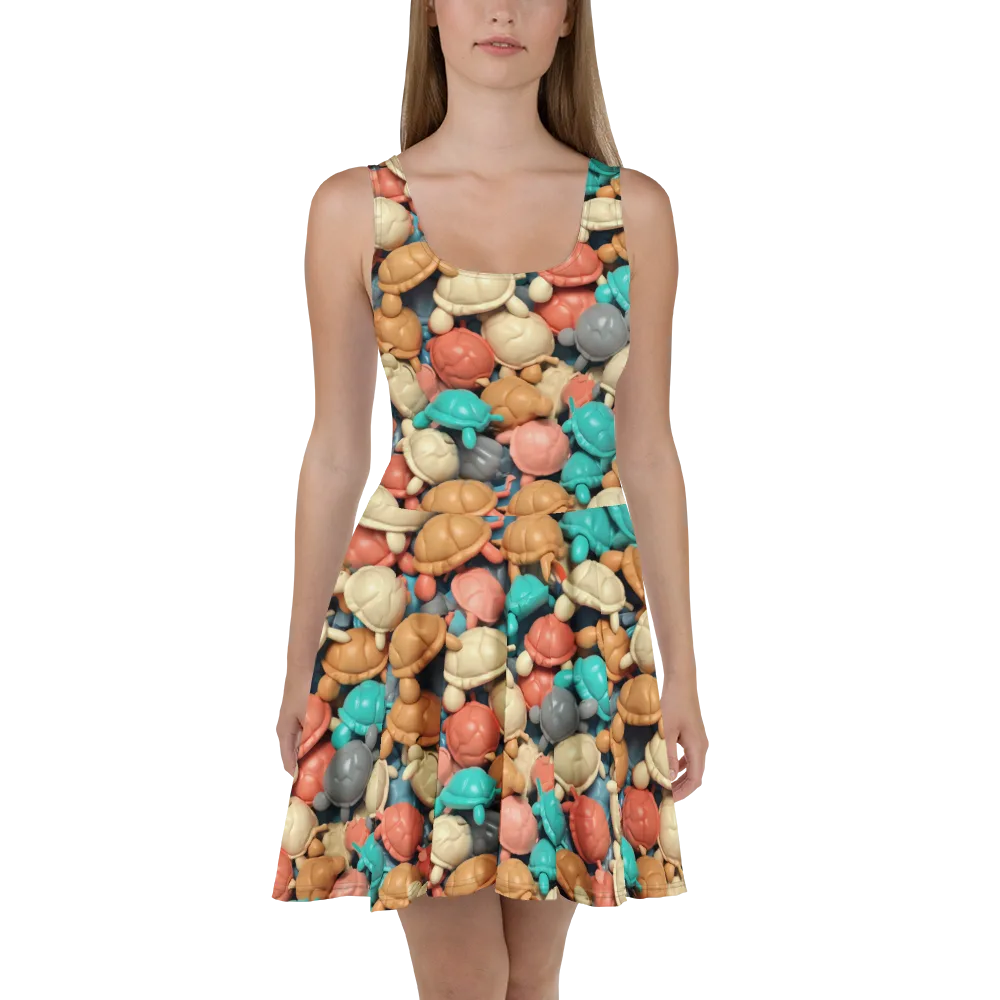 Turtle Taffy on Skater Dress — Front