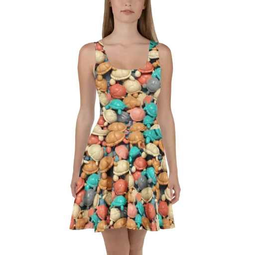 Turtle Taffy on a Skater Dress