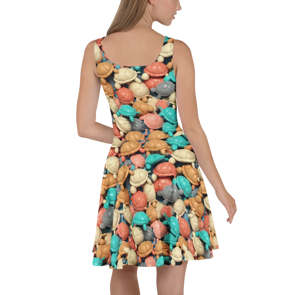 Turtle Taffy on Skater Dress — Back