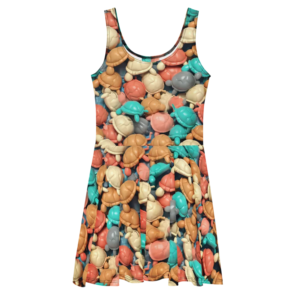 Turtle Taffy on Skater Dress — Front