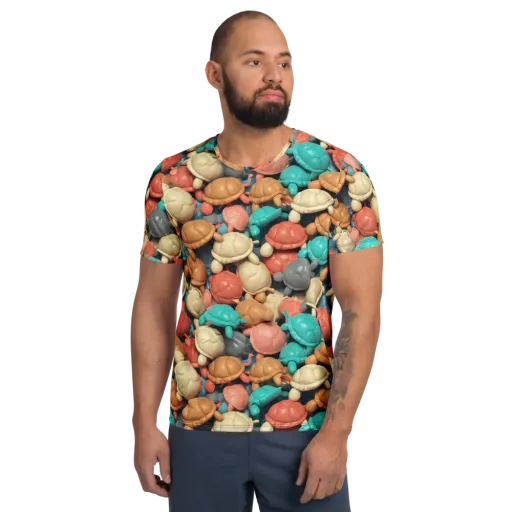 Turtle Taffy on a Men's Athletic T-Shirt