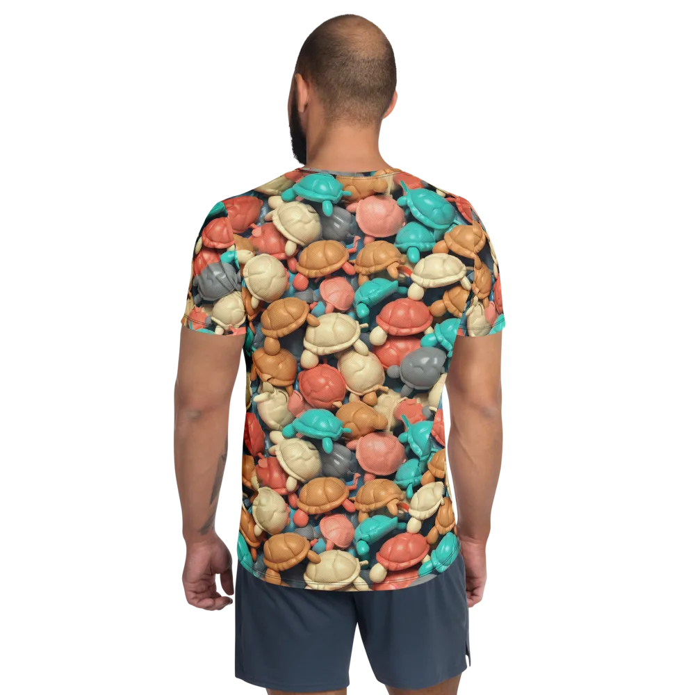 Turtle Taffy on Men's Athletic T-Shirt — Back