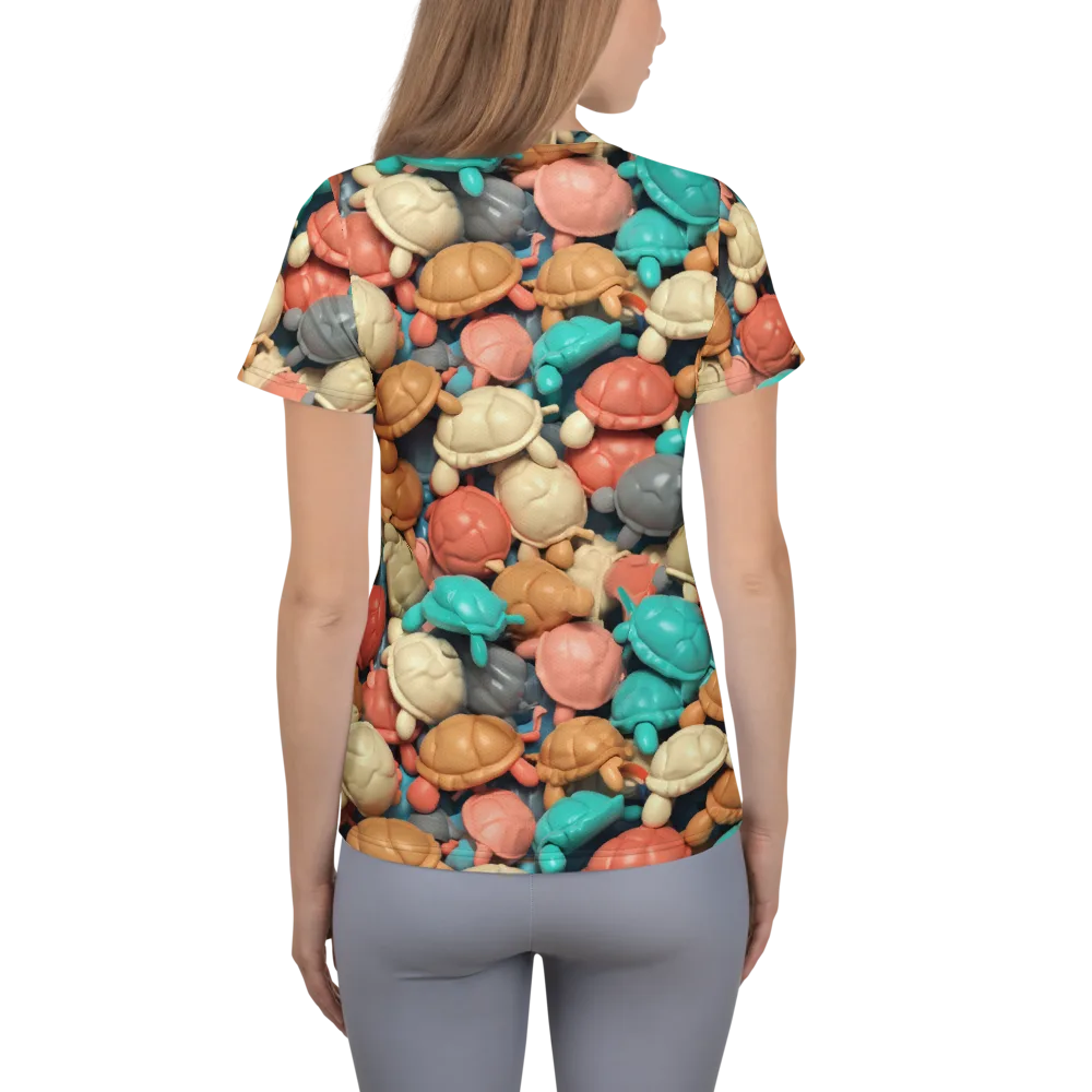 Turtle Taffy on Women's Athletic T-Shirt — Back
