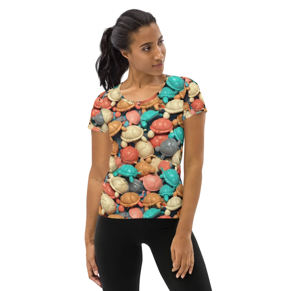 Turtle Taffy on Women's Athletic T-Shirt — Front