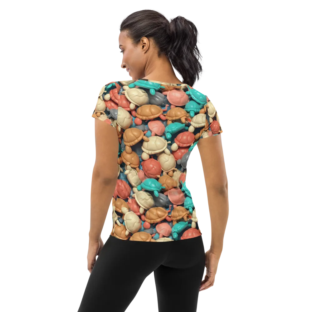 Turtle Taffy on Women's Athletic T-Shirt — Back