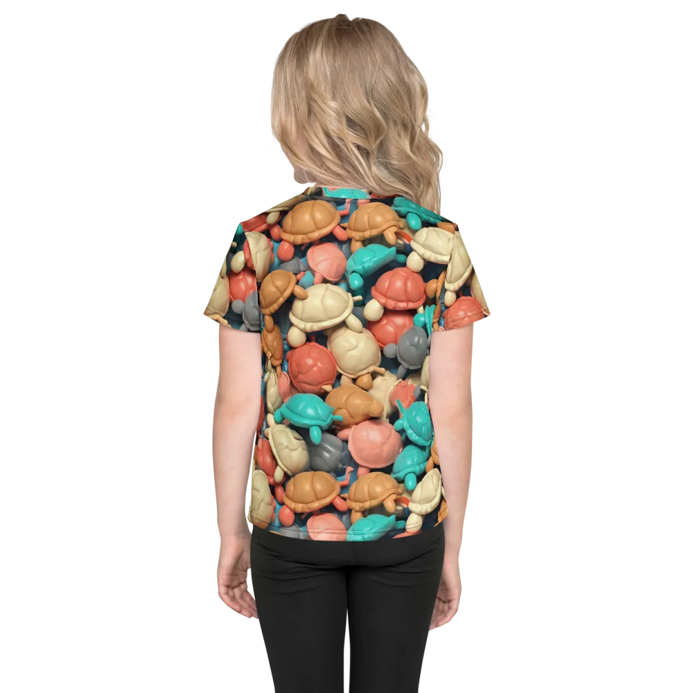 Turtle Taffy on Kids Crew Neck T-Shirt — Back