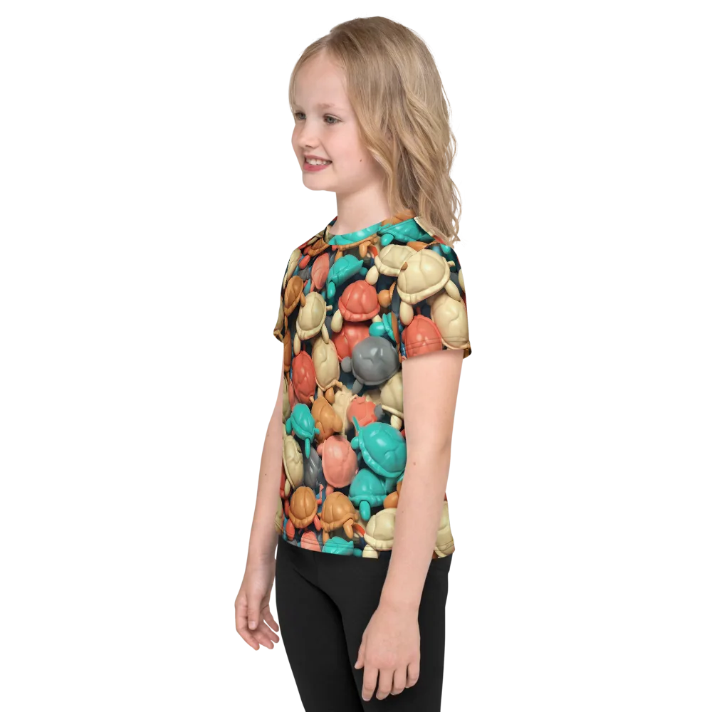 Turtle Taffy on Kids Crew Neck T-Shirt — Left