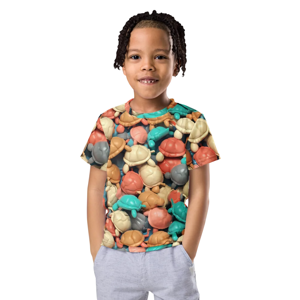 Turtle Taffy on Kids Crew Neck T-Shirt — Front