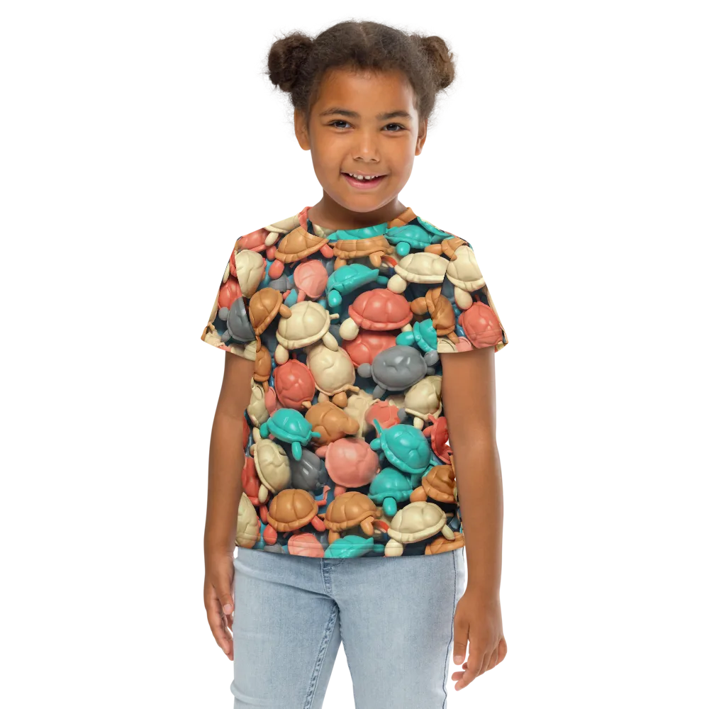 Turtle Taffy on Kids Crew Neck T-Shirt — Front