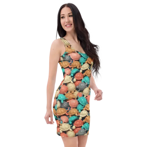 Turtle Taffy on a Bodycon Dress