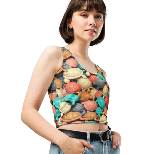 Turtle Taffy on a Crop Top