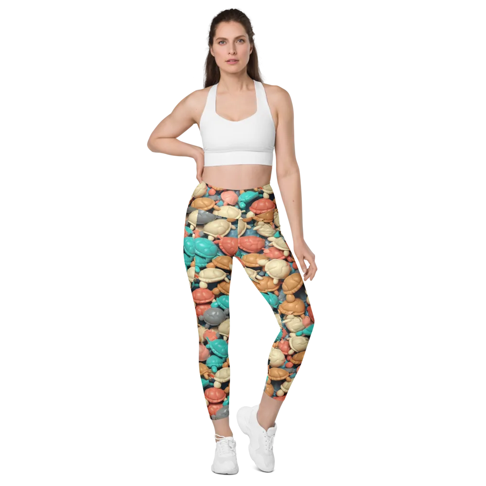 Turtle Taffy on Leggings with Pockets — Front