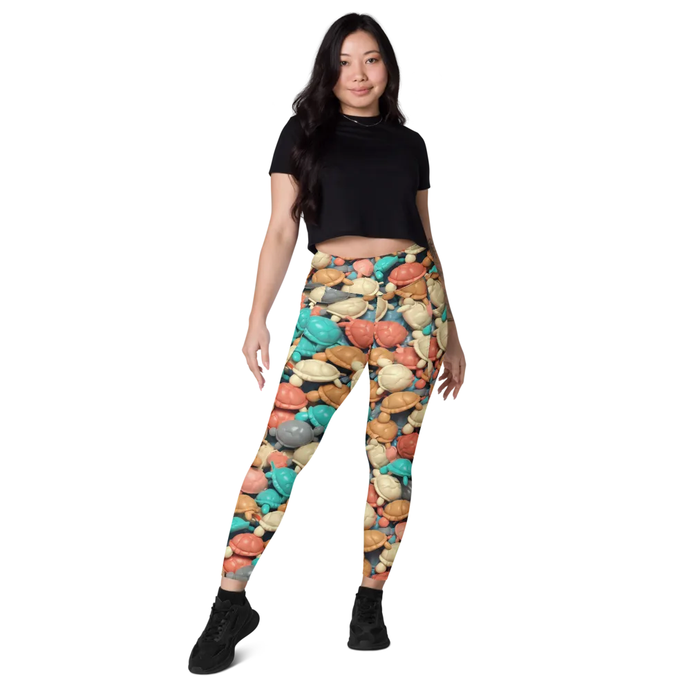 Turtle Taffy on Leggings with Pockets — Front