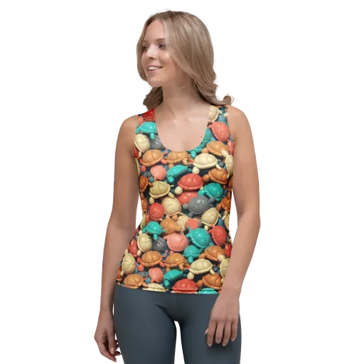 Turtle Taffy on a Women's Tank Top