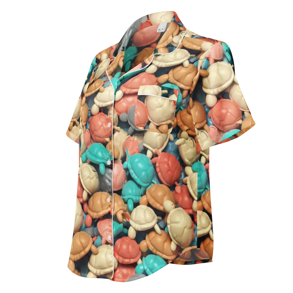 Turtle Taffy on Women's Short Sleeve Pajama Top — Left Front