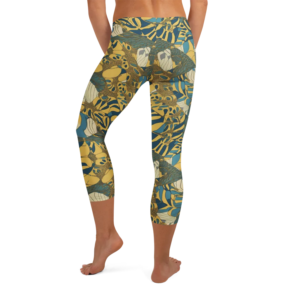Gilded Monstera on Capri Leggings — Back